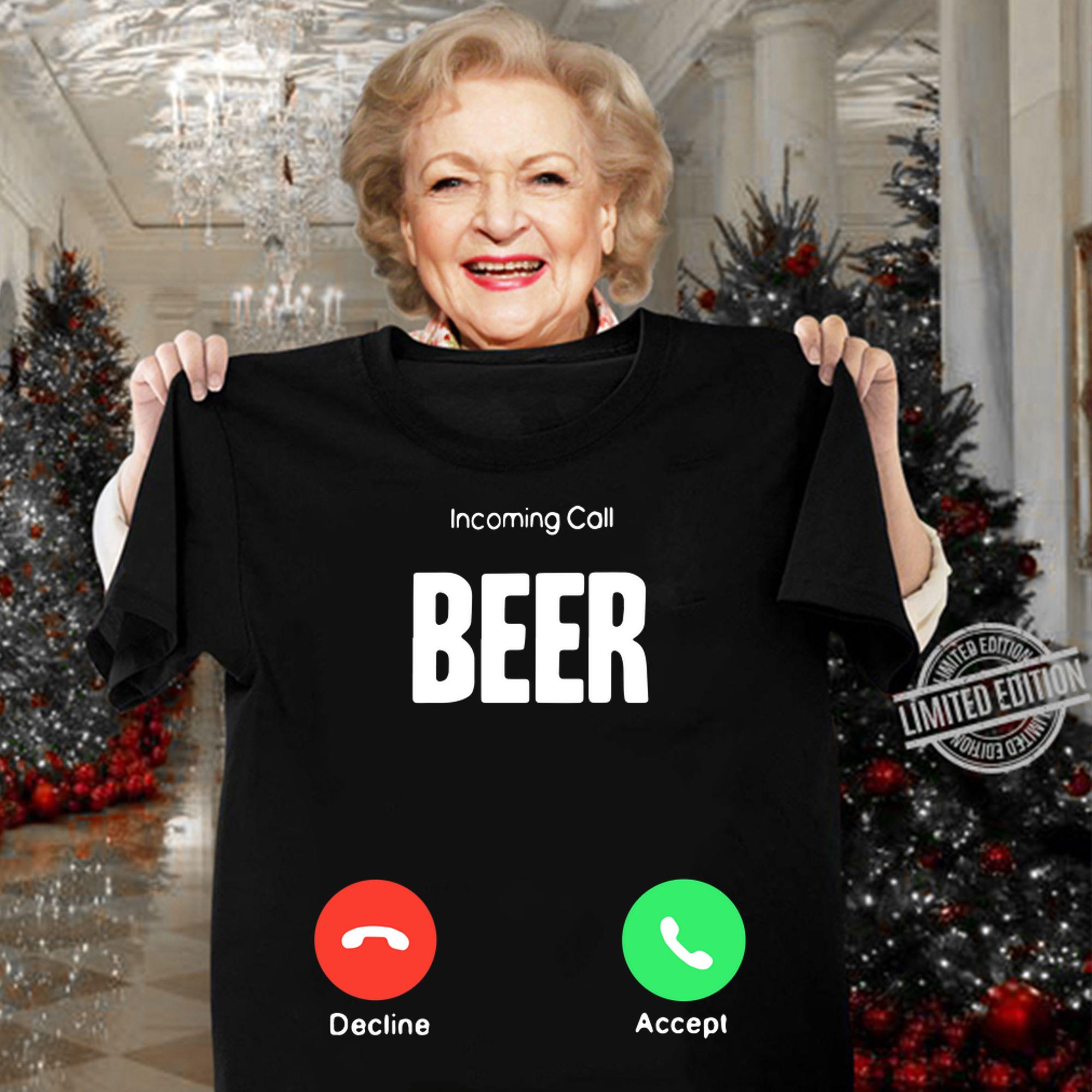 Incoming Call Beer Decline Accept t-shirt woman shirt