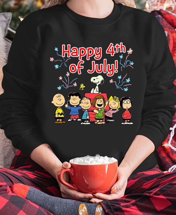 Snoopy Charlie Brown Woodstock Happy 4th Of July t-shirt sweatshirt