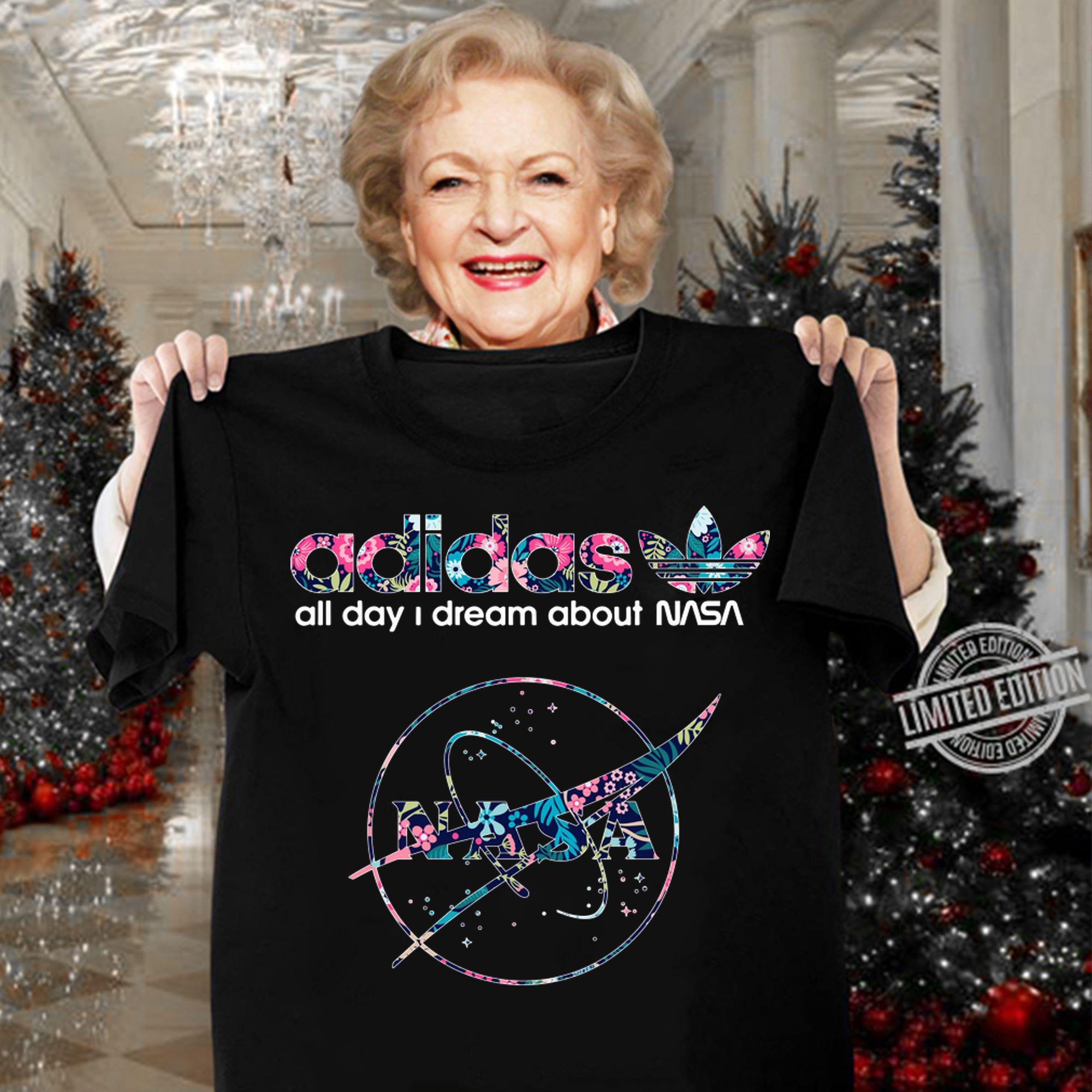 Original adidas all day I dream about Nasa t-shirt woman shirt