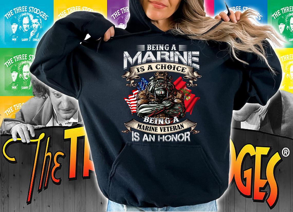 Pitbull being a Marine is a choice being a Marine veteran is an honor t-shirt hoodie
