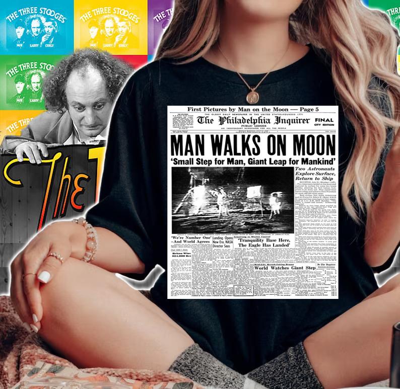 Apollo 11 50th Anniversary Moon Landing 1969 Newspaper t-shirt woman shirt