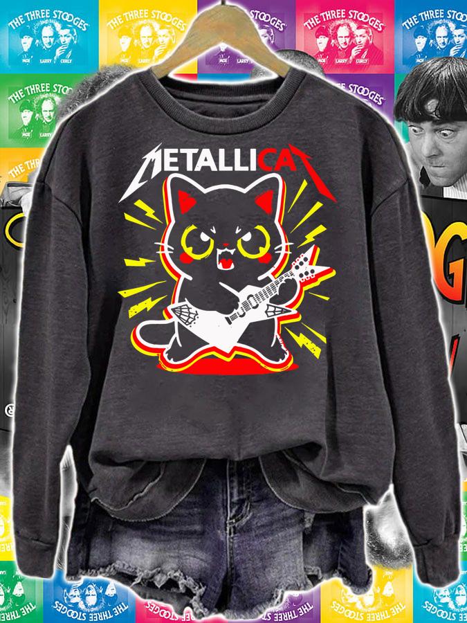 Metallicat Funny Cat Rock 90s Meow For Music Band Of Friend Shirt, Metallicat t-shirt sweatshirt