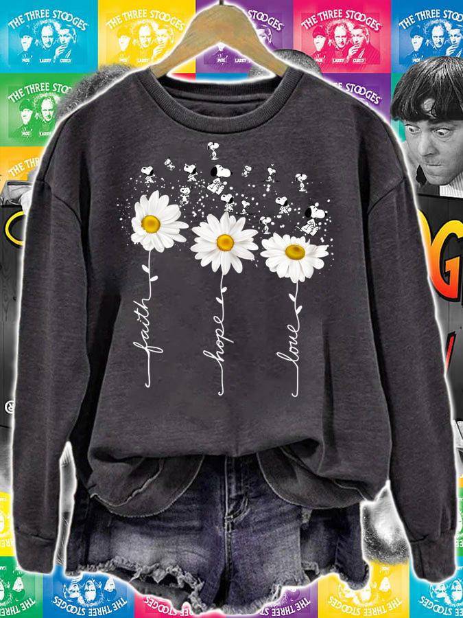Snoopy Daisy Flowers Faith Hope Love t-shirt sweatshirt