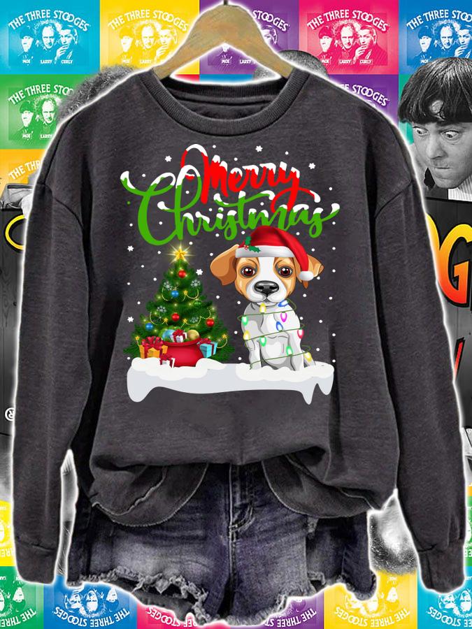 Xmas Lighting Santa Jack Russell Terrier Dog Christmas t-shirt sweatshirt