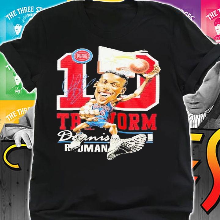 Detroit Pistons Dennis Rodman caricature t-shirt shirt