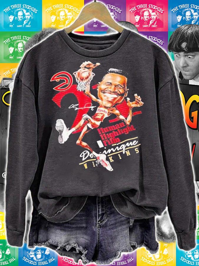 Dominique Wilkins Atlanta Hawks human highlight film t-shirt sweatshirt