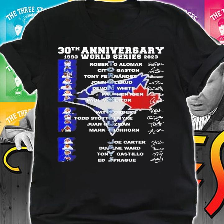 30th anniversary 1993 2023 World Series Toronto Blue Jays signatures shirt t-shirt shirt
