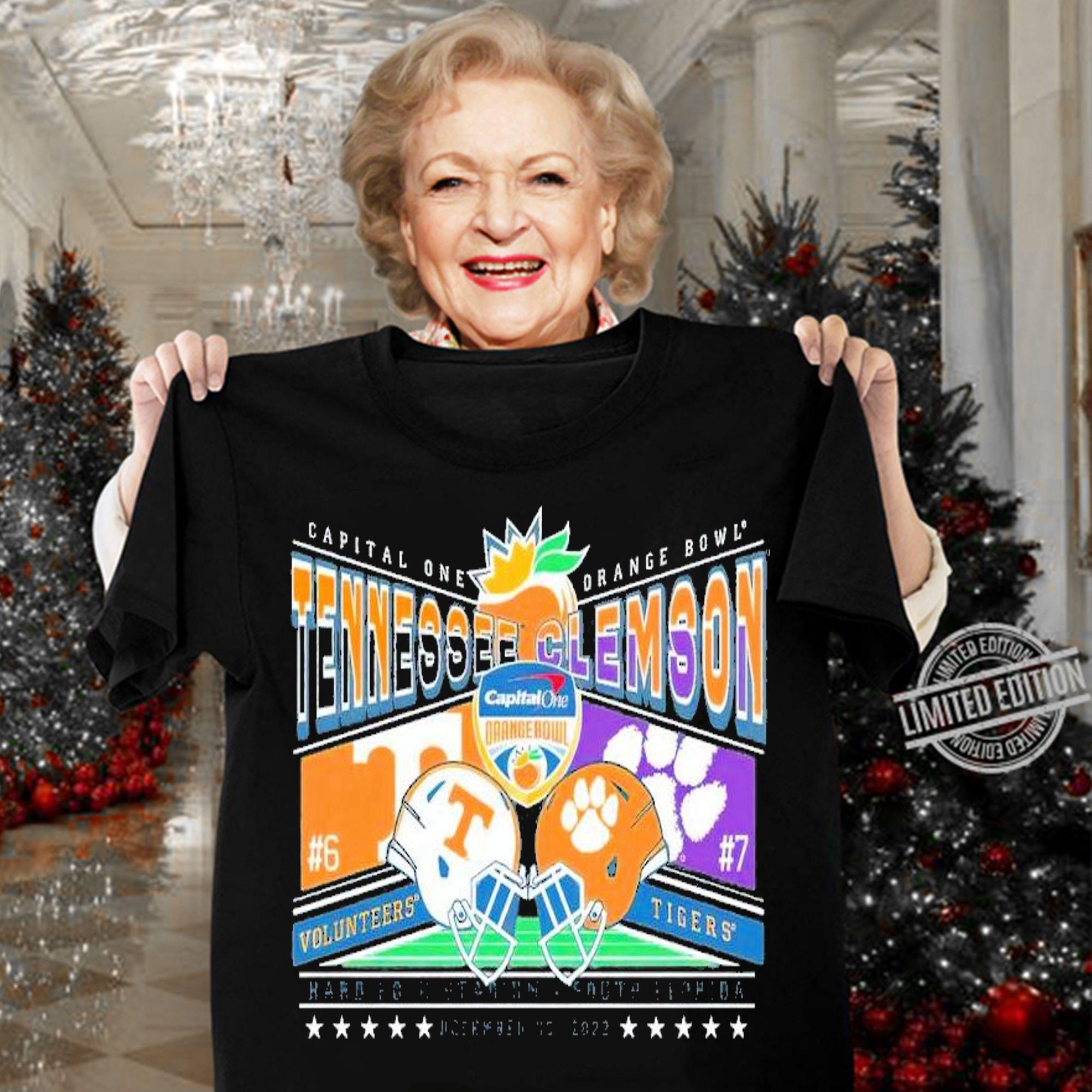 2022 Orange Bowl Match Up Tennessee Volunteers and Clemson Tigers shirt t-shirt woman shirt