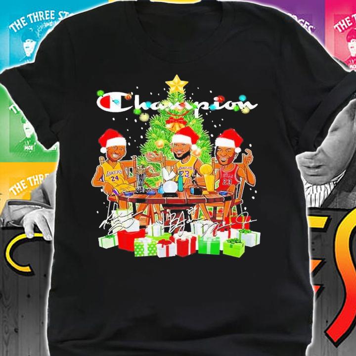 Champion Kobe Bryant Lebron James Michael Jordan Christmas shirt t-shirt shirt