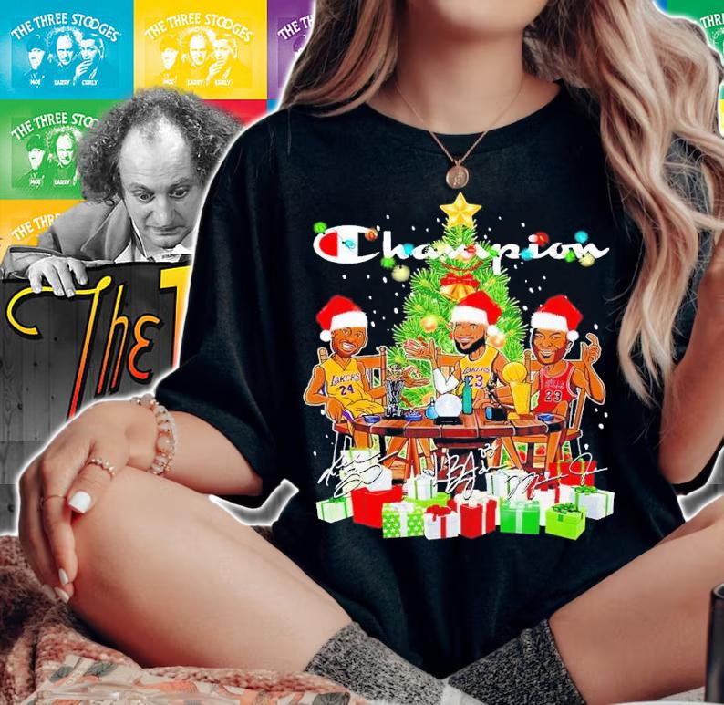 Champion Kobe Bryant Lebron James Michael Jordan Christmas shirt t-shirt woman shirt