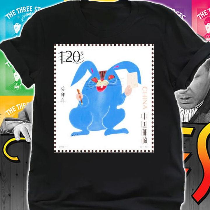 Chinese Blue Rabbit Zodiac Stamps Shirt t-shirt shirt