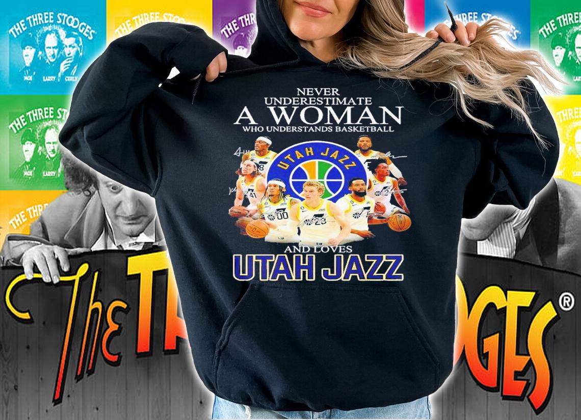 Never underestimate a woman who understands basketball and lovs Utah Jazz shirt t-shirt