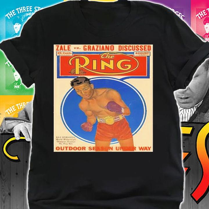 Ring Magazine August 1947 cover Sugar Ray Robinson shirt t-shirt
