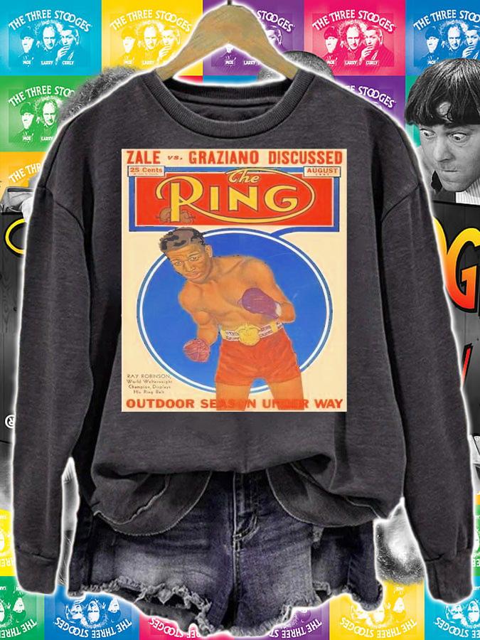 Ring Magazine August 1947 cover Sugar Ray Robinson shirt t-shirt