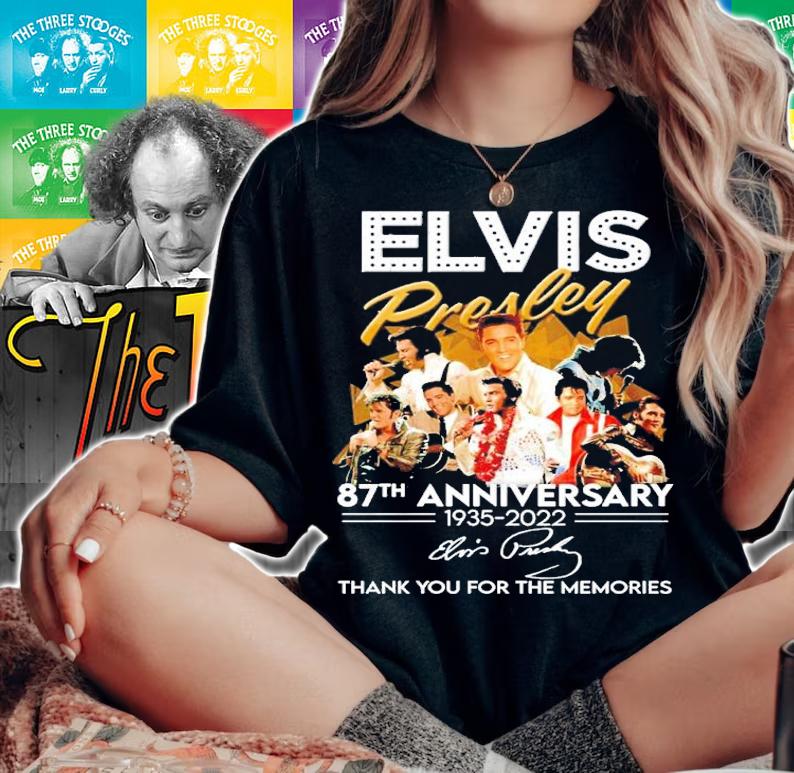 Elvis Presley 87th anniversary 1935 2022 thank you for the memories shirt t-shirt
