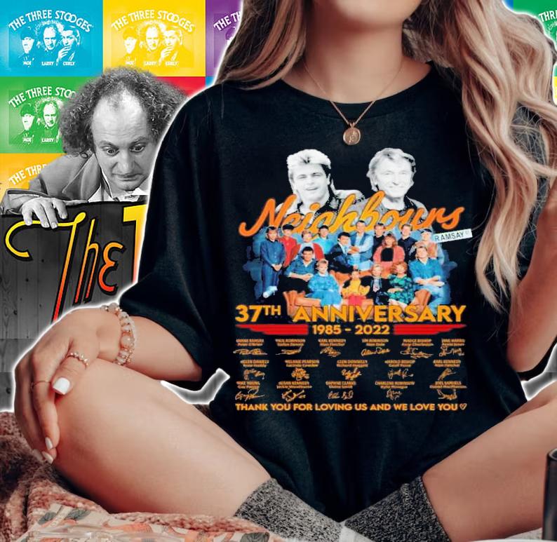 Neighbours 37th anniversary 1985 2022 thank you for loving US and we love you signatures shirt t-shirt woman shirt