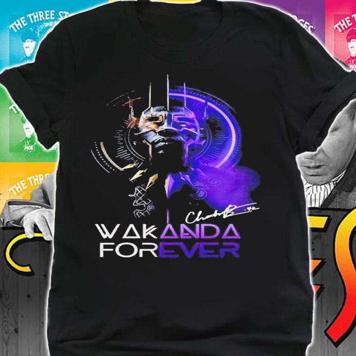 Wakanda Forever Chadwick Boseman signature shirt t-shirt