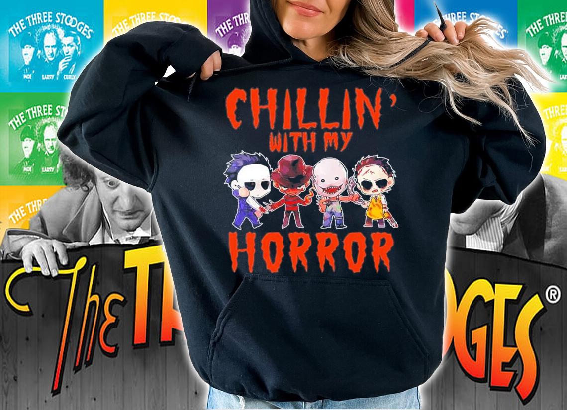 Chillin' With My Horror Michael Myers Ghostface Freddy Krueger Chucky T-Shirt t-shirt hoodie