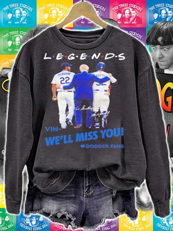Vin Scully Legends We'll Miss You Dodger Fans Signatures Shirt t-shirt