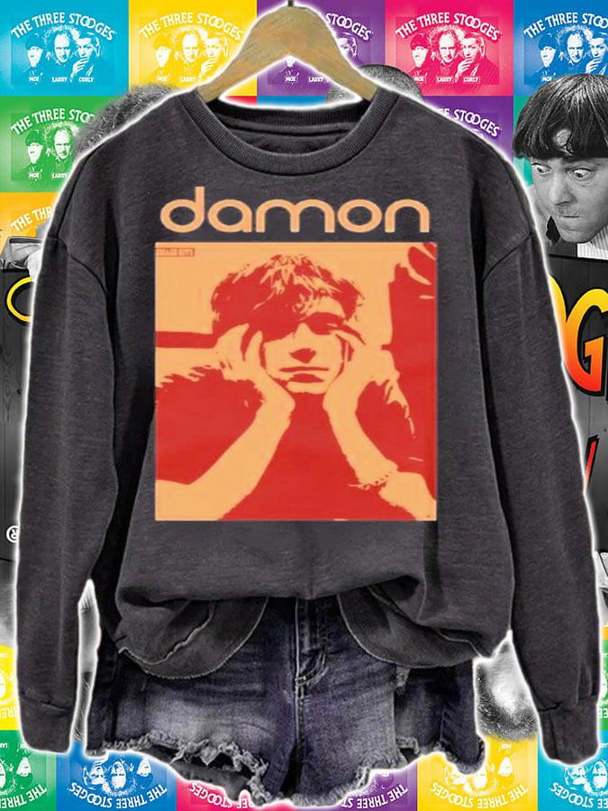 Damon Albarn Blur Band Two Tone Design T-Shirt t-shirt sweatshirt