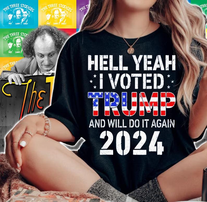 Hell Yeah I Voted For Trump US Flag Will Do It Again 2024 T-Shirt t-shirt woman shirt