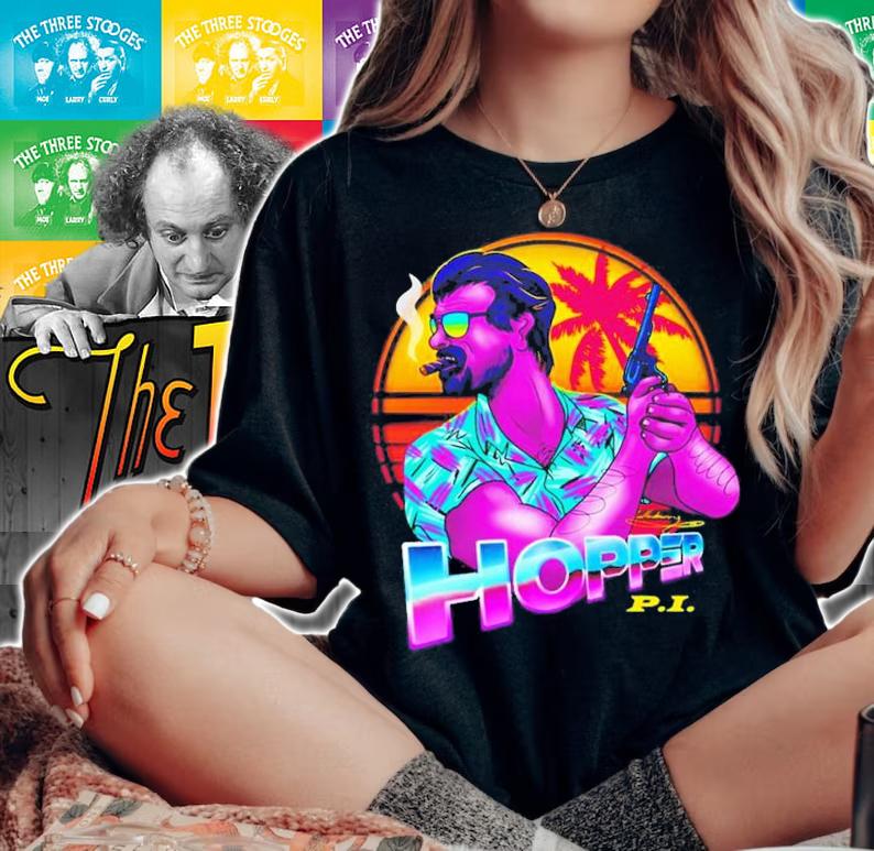 Hopper Pi Stranger Things Retro Fanart T-Shirt t-shirt woman shirt