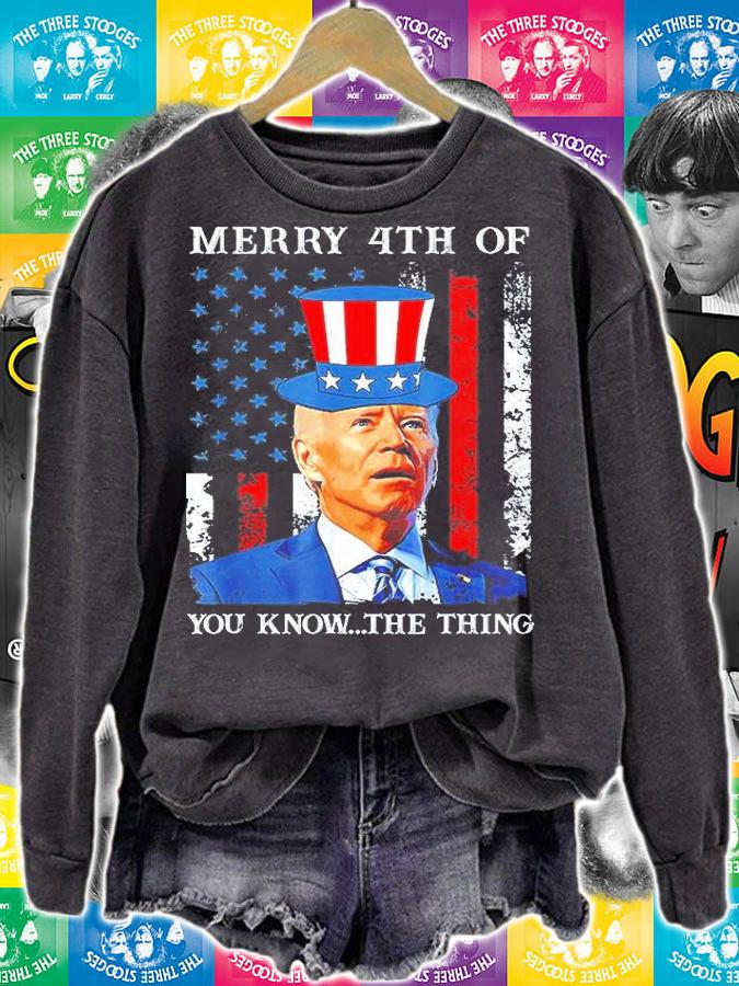 Joe Biden Confused Merry Happy 4th Of You Know The Thing T-Shirt t-shirt sweatshirt