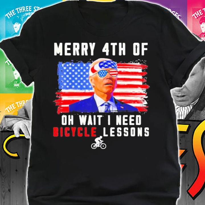 Merry 4th Of July Biden Bike Bicycle Oh Wait I Need Bicycle Lessons Shirt t-shirt