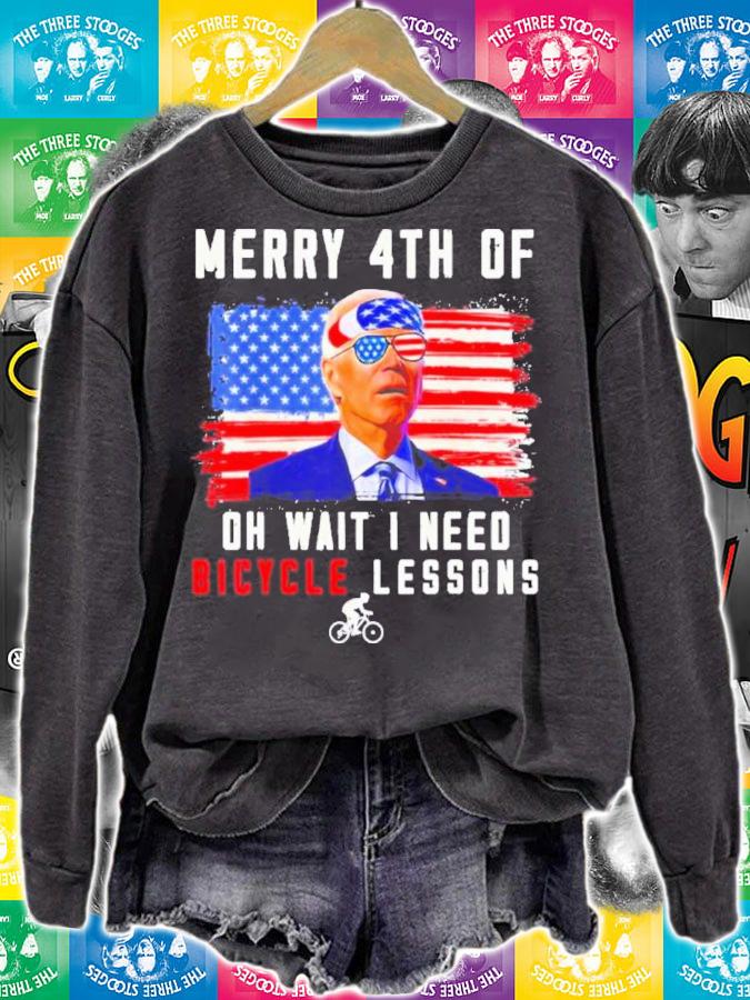 Merry 4th Of July Biden Bike Bicycle Oh Wait I Need Bicycle Lessons Shirt t-shirt