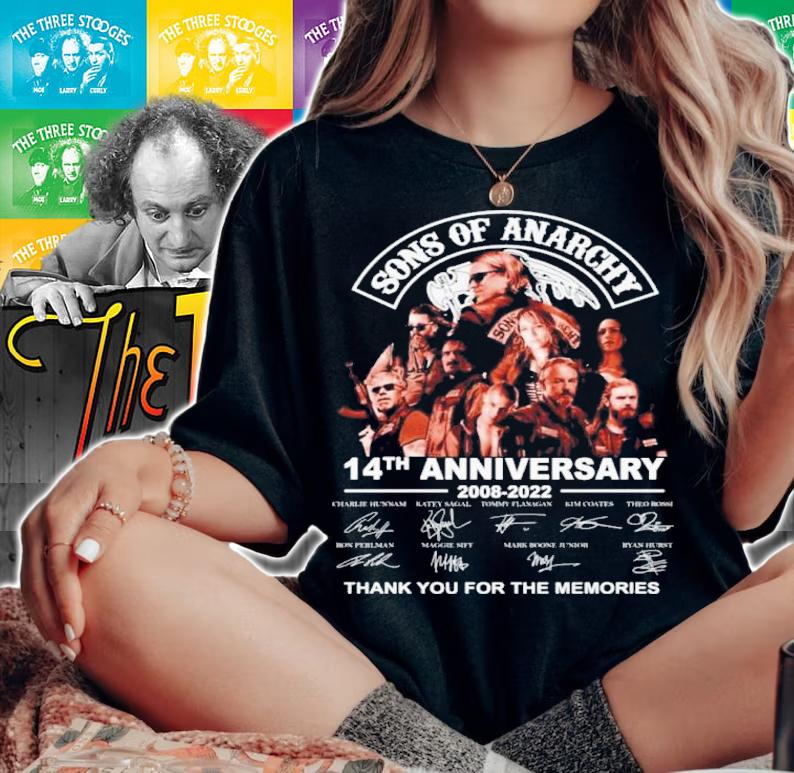 Official Son Of Anarchy 14th Anniversary 2008-2022 Signatures Thank You For The Memories Shirt t-shirt