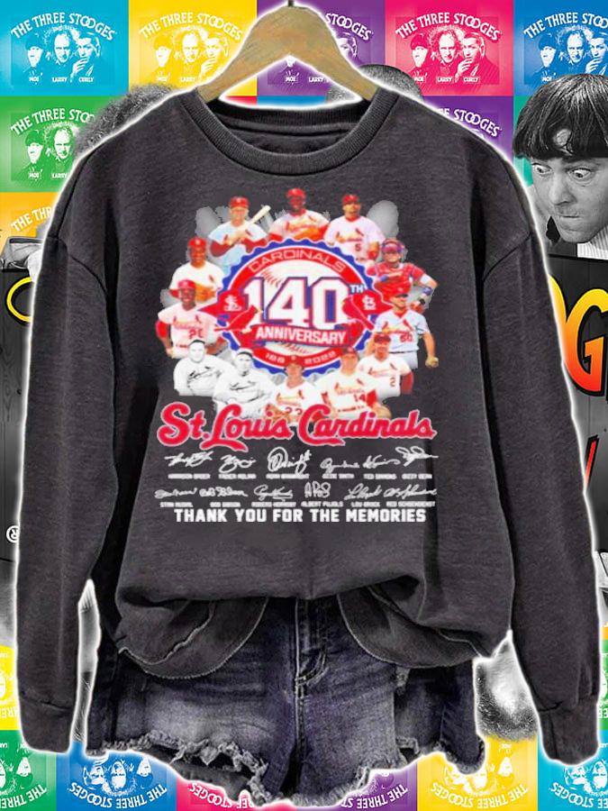 St. Louis Cardinals Team Logo 140th Anniversary 1882-2022 Signatures Thank You For The Memories Shirt t-shirt