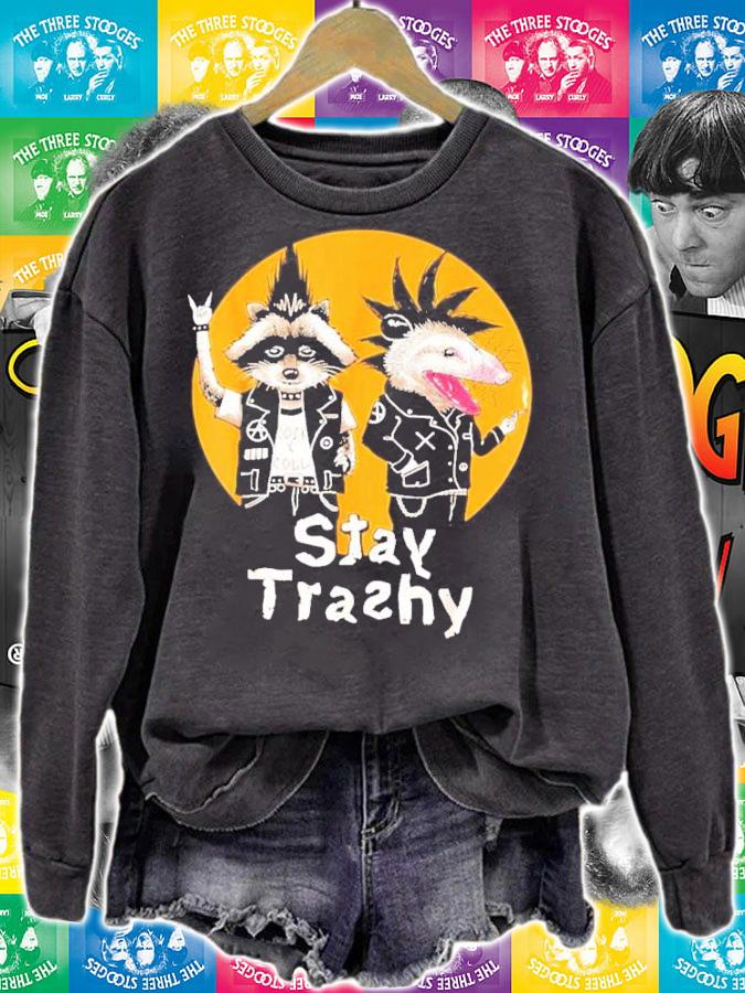 Stay Trashy Opossum Raccoon Rock T-Shirt t-shirt sweatshirt