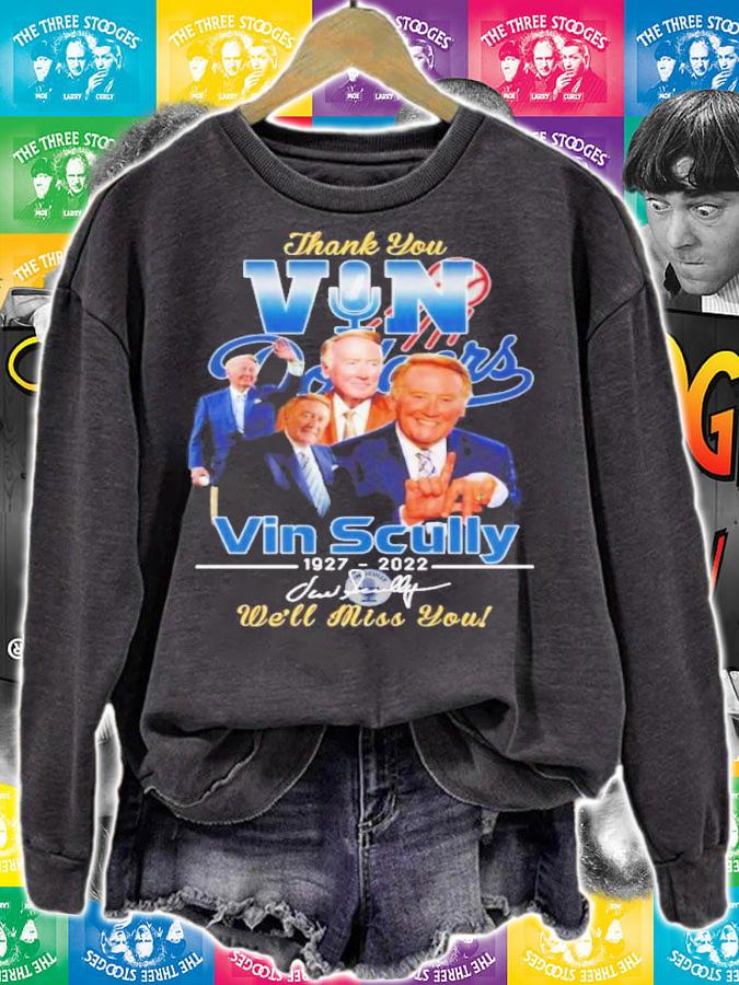 Thank You Vin Scully 1927-2022 Signature We'll Miss You Shirt t-shirt sweatshirt