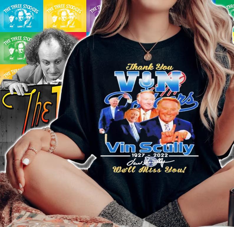 Thank You Vin Scully 1927-2022 Signature We'll Miss You Shirt t-shirt woman shirt