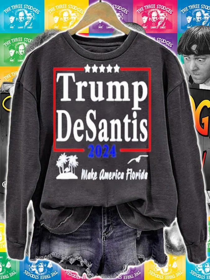 Trump Desantis 2024 Make America Florida Flamingo Seagull Version Shirt t-shirt sweatshirt