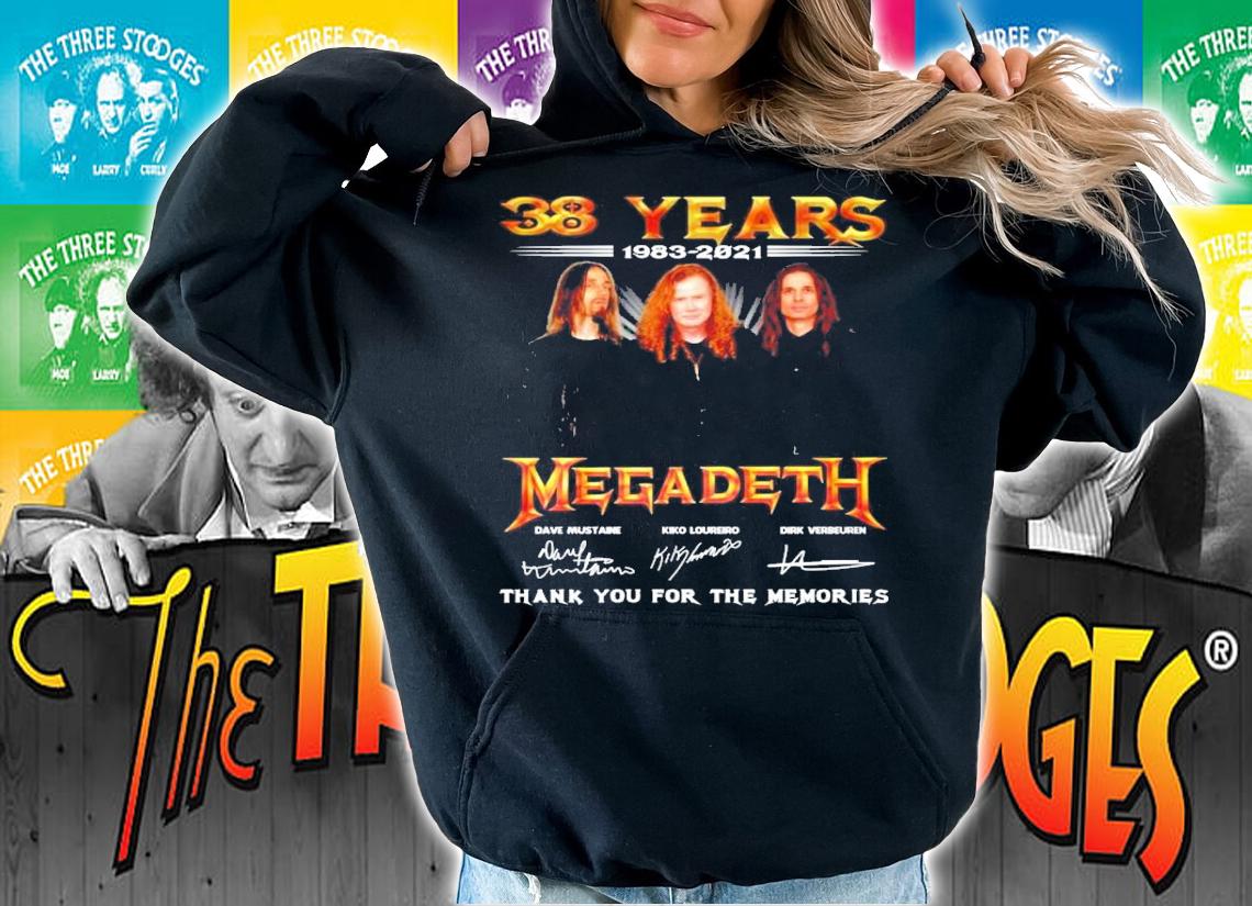 38 years 1983-2021 Megadeth signatures shirt t-shirt hoodie