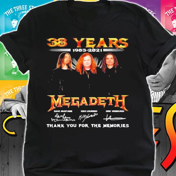 38 years 1983-2021 Megadeth signatures shirt t-shirt shirt