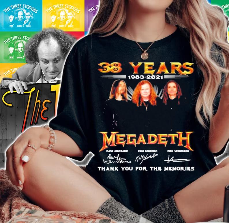 38 years 1983-2021 Megadeth signatures shirt t-shirt woman shirt