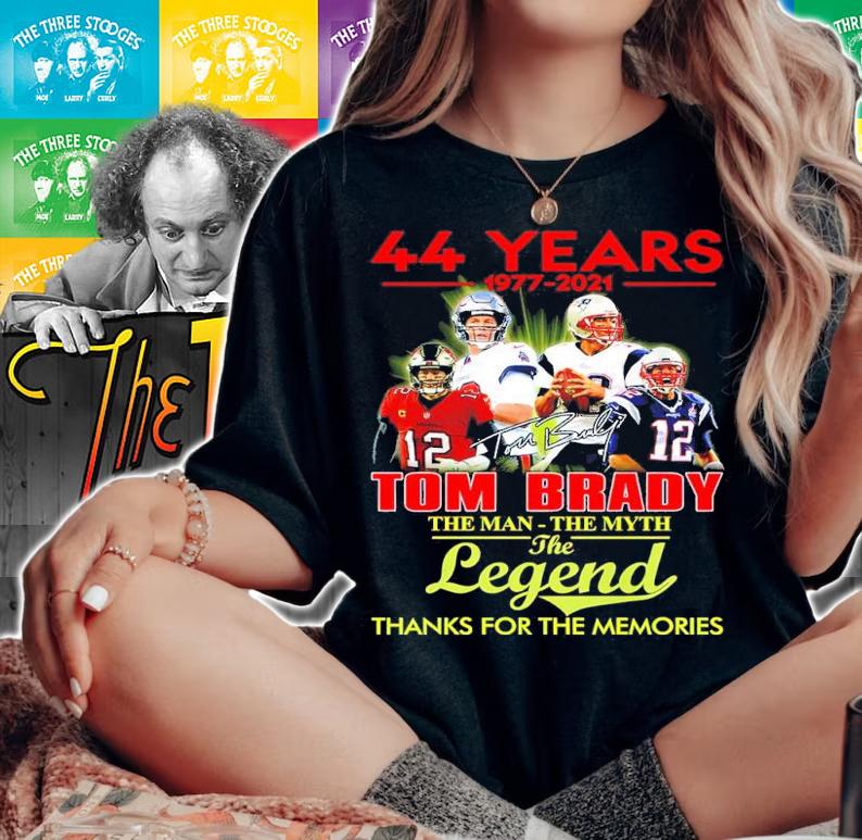 44 Years 1977-2021 Tom Brady The Man The Myth The Legend Thank You For The Memories Shirt t-shirt woman shirt
