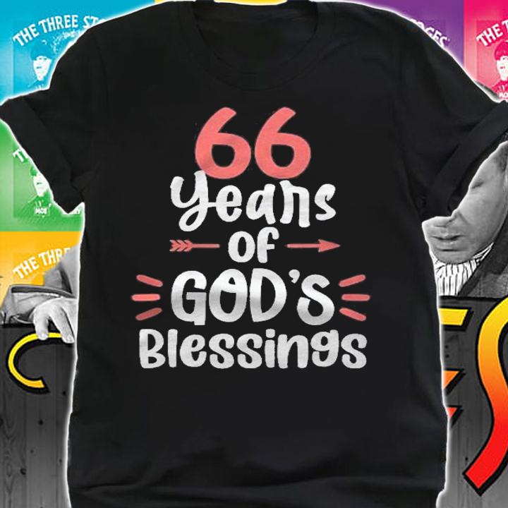 66 Years Of Gods Blessings 66 Years Old Happy 66Th Birthday Shirt t-shirt