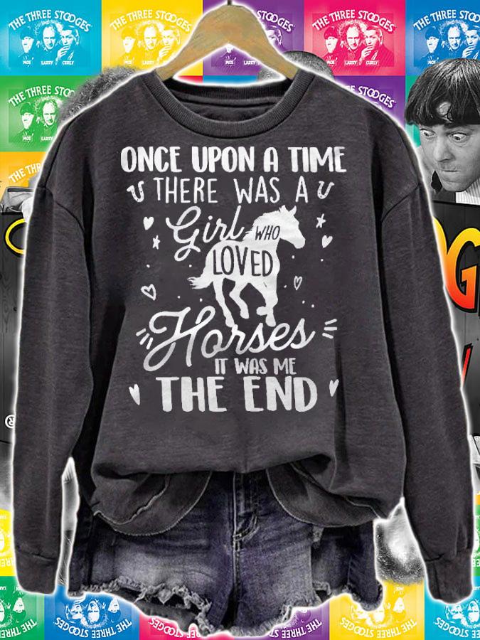 A Girl Who Loved Horses  Horse Lover Equestrian Horse Rider shirt t-shirt sweatshirt
