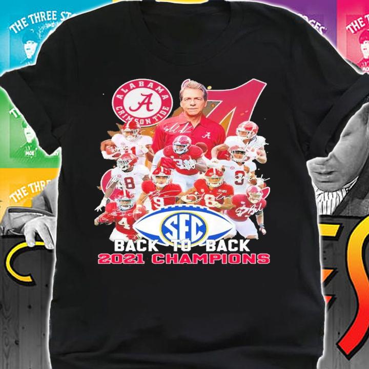 Alabama Crimson Tide Back To Back 2021 Champions Signatures Shirt t-shirt