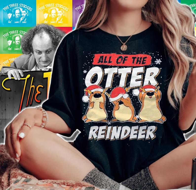 All Of The Otter Reindeer Funny Sea Otters Christmas X-Mas Shirt t-shirt