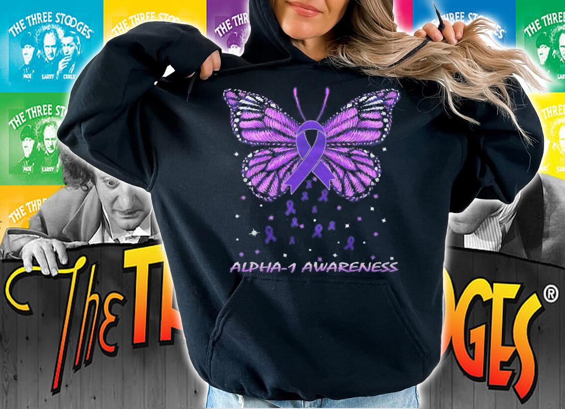 Alpha 1 Awareness Butterfly Purple Ribbon T-shirt t-shirt
