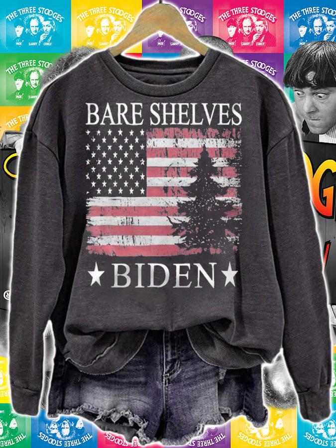 Anti President bare Shelves Biden Funny Distressed Christmas Meme T-Shirt t-shirt sweatshirt