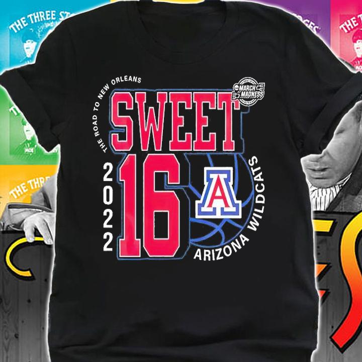 Arizona Wildcats March Madness Sweet 16 NCAA The Road To New Orleans 2022 T-Shirt t-shirt