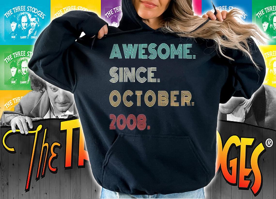 Awesome Since October 2008 Years Old Boy Girl 13Th Birthday Shirt t-shirt