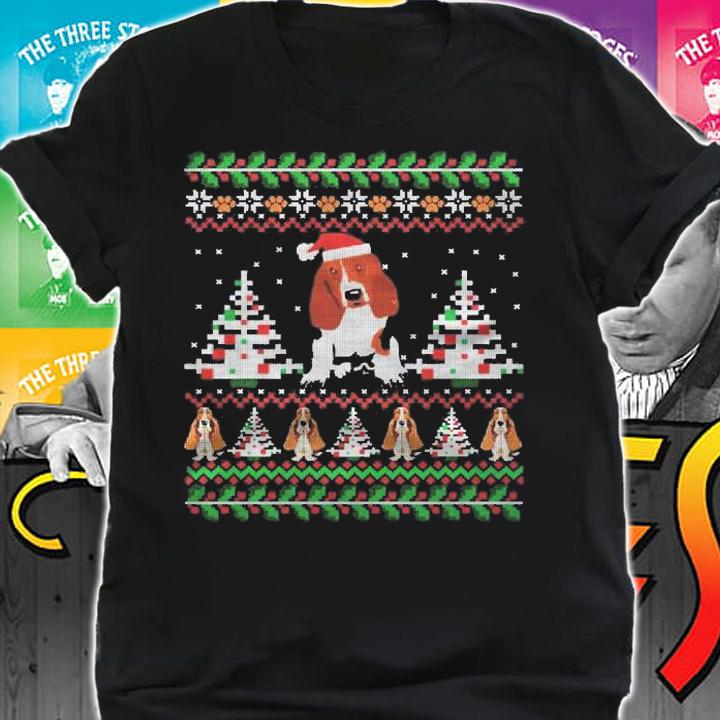 Basset Hound Ugly Christmas Funny Holiday Dog Shirt t-shirt