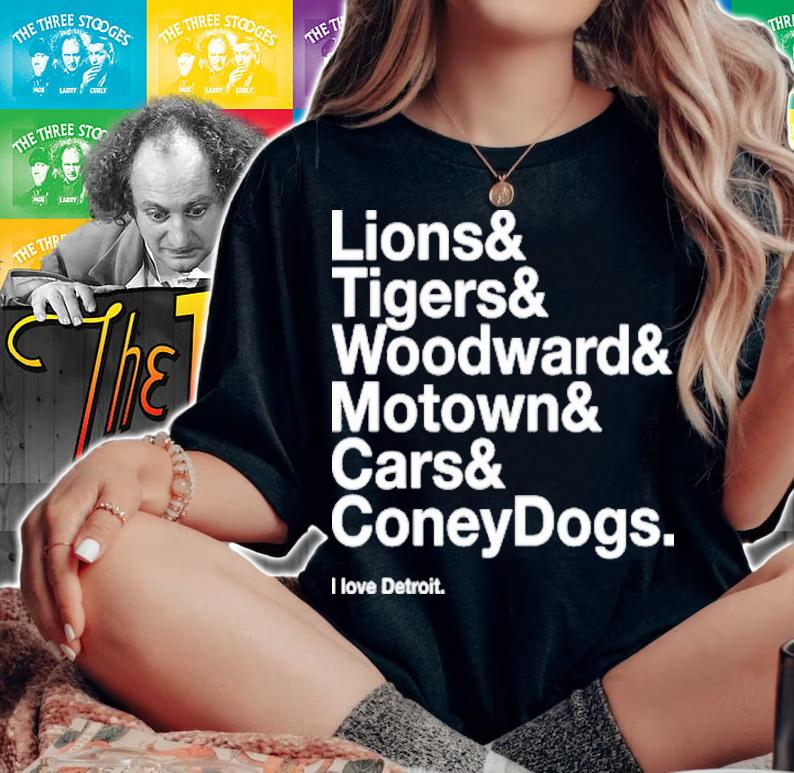 Best Lion Tiger Woodward Motown Cars Coney Dogs I Love Detroit Shirt t-shirt woman shirt