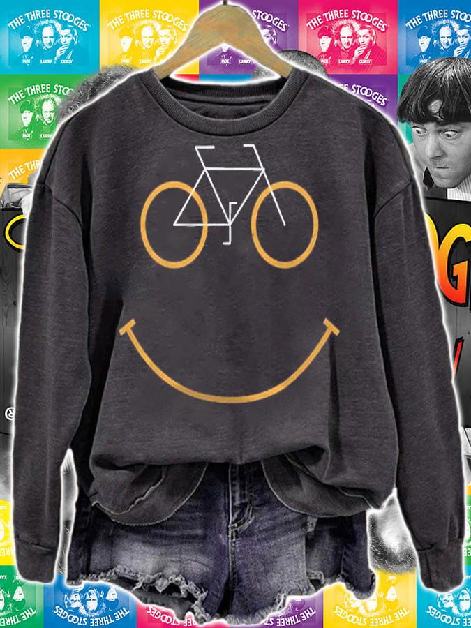 Bike Smiley Face, Funny Mtb Cycling shirt t-shirt sweatshirt